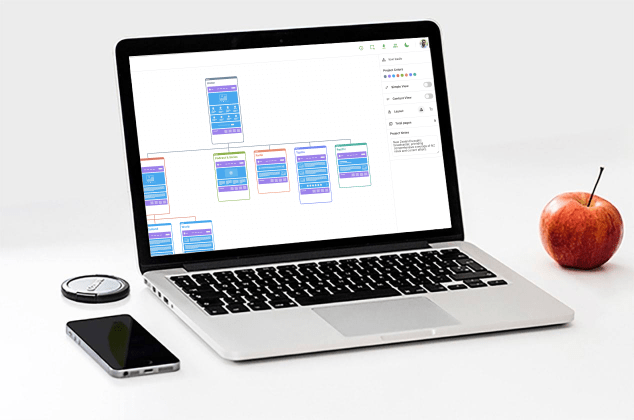 Online sitemap builder displayed in laptop