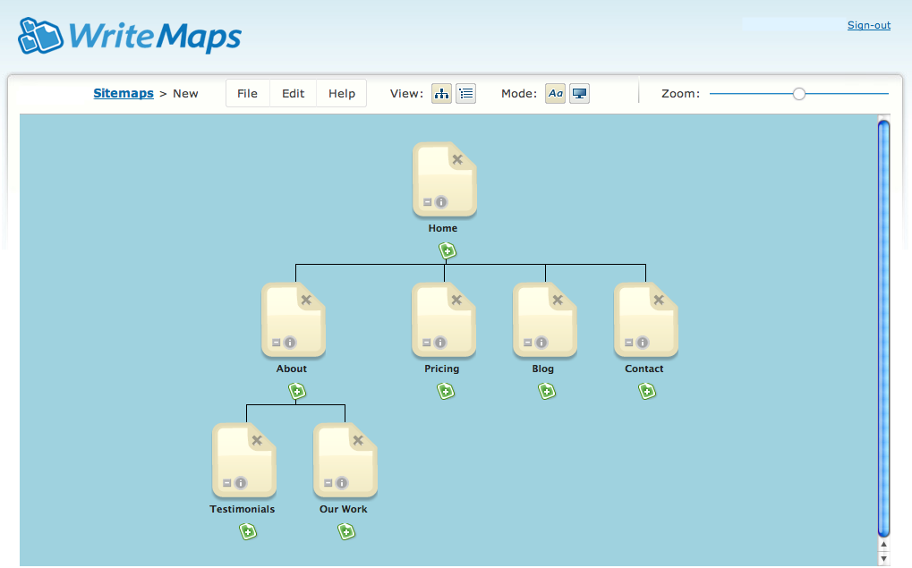 Online sitemap builder